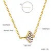 Diseño de Nicho Collar de Diamantes Adhesivos Estrella de Ocho Puntas Mariposa Corazón Colgante Pequeño Cadena para Clavícula Acero Inoxidable Chapado en Oro Joyería para Mujeres