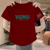 Top de manga corta de algodón imitación para mujer, nuevo de verano 2024, estilo coreano, adelgazante, versátil, cuello redondo, dobladillo irregular, ropa para mujer