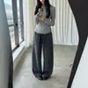 Pantalones deportivos de chándal anchos y holgados para otoño 2026 Moda callejera americana con cordón, microcurvados, casuales