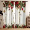 Cortinas com Estampa Digital de Cena de Neve Quente de Natal Transfronteiriça Decoração de Janela de Casa Cozinha Café Cortinas de Janela