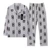 Fábrica Otoño Nuevo en stock Pijama de Pareja Venta Directa Suelto Cómodo Casual Simple Estampado Ropa de Casa Ropa Exterior