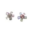 Brincos de Cristal Transparente em Cubo Coloridos com Flor de Strass para Mulheres, Broches, Acessórios para Chapéu, Acessórios para Fivela de Sapato