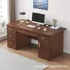 Mesa de computador de madeira maciça para uso no escritório com gavetas, mesa com organizador de mesa para casa, escrivaninha pequena para estudo em apartamento