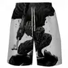 Shorts de Verão Europeu e Americano Série Caveira Impressão 3D Verão Soltos Calças de Praia Moda Casual Shorts Masculino