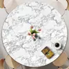 Toalha de mesa redonda estilo ins mais vendida com uma sensação criativa, de alta qualidade e luxo leve, tecido decorativo com padrão de mármore