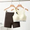 Conjunto de Sujetador Deportivo para Mujer de Verano, Sujetador a Prueba de Impactos para Fitness y Running para Mujer con Soporte Lateral Integrado para el Pecho, Hermoso Sujetador tipo Chaleco de Espalda