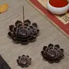Porta Incenso com Design de Lótus, Porta Incenso Três Tesouros, Bandeja de Incenso Cobre Antigo, Queimador de Incenso Multiuso, Suporte de Incenso de Interior Três-em-Um para Uso Doméstico