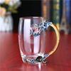 Taza de Café para el Hogar del Fabricante, Taza de Desayuno Creativa de Lujo Ligero con Patrón de Esmalte, Taza de Vidrio, Caja de Regalo Souvenir