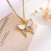 Collar Venta Caliente Transfronteriza Mariposa Zirconia Microincrustada Accesorios de Collar para Mujer Cadena de Clavícula Simple Nicho Gama Alta Accesorios para Mujer