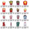 En stock bordados bebidas papas fritas palomitas de maíz tela pegatinas caricatura creativa parche versátil parche se puede configurar