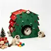 Casa de gato em feltro em formato de árvore de Natal, toca de gato com tema festivo, esconderijo de gato destacável e conectável, casa de gato de inverno para animais de estimação. Tamanho: 25 cm de comprimento, 19 cm de largura, 23 cm de altura.
