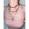 Collar Cruz Original Apilado Base Diseño Nicho Gargantilla Cadena Clavícula Multicapa para Hombres y Mujeres 2025 Nuevo