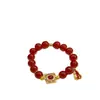 Rojo y PrósperoPulsera de Imitación de Ágata Roja Estilo Chino Nuevo para Mujer, Accesorio de Atmósfera de Año Nuevo, Joyería de Mano Serie Roja