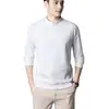 Sudadera de Invierno para Hombre con Media Cremallera, Color Sólido, Felpa Cepillada de Doble Cara, Camiseta Versátil a la Moda, Camiseta Base Cálida de Cuello Medio-Alto