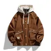 Olá Outono Nova Marca da Moda Estiloso Solto Simples Casual Cor Sólida Jaqueta com Bolso Grande Hoodie