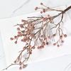 Venta Directa de Fábrica de Ramas con Bayas de Flores Secas, Frutas Rojas, Flores Artificiales, Accesorios Decorativos para Fotografía, Flores de Acebo Norteamericano, Hojas Navideñas con Borde Blanco