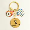 Llavero de Acero Inoxidable Tema Deportivo Fútbol Mundial 2026 Colgante de Ventilador Souvenir Regalo de Graduación
