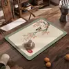 Novo Tapete Absorvente de Lama Diatomácea Estilo Chinês Tapete Drenante para Bancada de Cozinha Tapete Isolante Térmico Antiderrapante Jogo Americano Tapete para Lavagem e Secagem de Torneira