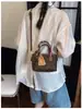 Bolso Retro Estampado para Mujer 2025 Nuevo Bolso de Hombro Cruzado de Alta Calidad para Mujer Bolso Tipo Cubo Elegante de Gama Alta