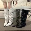 Botas de tacón grueso de moda para mujer, puntera fina, hebilla metálica, antideslizantes, para primavera/otoño 2026, suela blanda, con correas, estilo europeo y americano, para ir al trabajo