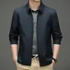 Chaqueta para Hombres Funcionarios, Nuevo Estilo Primavera y Otoño, Abrigo Trendy para Hombres de Mediana Edad, Casual de Negocios, Chaqueta Anti-Arrugas