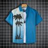 Camisa Floral Versátil para Férias na Praia Masculina de Manga Curta Ins Bonita Estilo Havaiano Retrô Camisa de Praia Solta Jaqueta