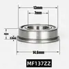 Rolamento de Copo Escalonado Miniatura com Flange 7*13*4 Rolamento de Flange Mf137Zz