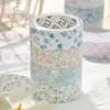 Fita Decorativa Adesiva para Diário Yanji Série Flor de Sal Papel Sintético Glitter, Estilo Sal Fresco e Simples Decoração de Bordas