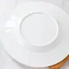 Plato Redondo de Cerámica de Alto Valor Jingdezhen Color Sólido Hueso de Porcelana Plato Plano Cerámico para el Hogar Plato para Ensalada Plato para Frutas Plato para Bistec