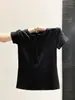 Camiseta Minimalista con Botones y Cuello Semiabierto para Mujer, Top Básico de Manga Corta Ajustado para Verano, Ideal para Figuras Menudas