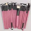 Set Completo de 20 Brochas de Maquillaje, Múltiples Colores Opcionales, Brochas Cosméticas Profesionales para Rostro y Ojos