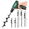 Yunbei Garden Máquina de Perfuração de Solo Plantio Broca Portátil Pequena Espiral Cavar Solo Solto Furadeira Elétrica Planta Torcer Haste Curta