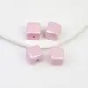 Ding Yi Lua Fria coloridas quadradas galvanizadas acrílico contas soltas furo reto com furo para passar fio contas diy acessórios para corrente de celular