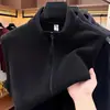 Colete masculino de outono e inverno com gola alta e sem mangas, colete quente para o papai, colete masculino com forro de fleece