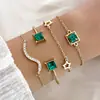 Pulsera de Amor Redonda Hueca con Diamantes Imitación de Piedras Preciosas y Ojo de Amor con Pedrería para Pulsera de Moda para Mujer 5