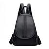 Mochila Feminina Nova da Moda Mochila Feminina Macia de PU Grande Capacidade para Viagem Bolsa Feminina Mochila de Cor Pura com Múltiplos Zíperes da Moda