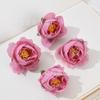 Cabeza de flor de rosa de simulación hecha a mano, corona de bricolaje, material de estilo retro, decoración floral de té para boda, flores falsas al por mayor