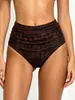 Nuevo Estilo para Mujer Pantalones Cortos de Baño Triángulo Adelgazantes de Cintura Alta Control de Abdomen Secado Rápido Bikini Gorro de Baño Versátil Plisado Multicolor