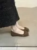 Nuevos Zapatos Planos de Satén Cuadrados Elegantes Estilo Francés para Mujer Primavera 2025 Estilo Hada para Combinar con Faldas