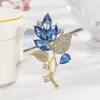 Broche de Perla de Cristal para Mujer, Corsage Completo de Diamantes, Pin Grande, Hebilla para Chal, Pin de Solapa Estilo Coreano, Accesorio para Vestidos, Tulipán