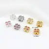 Pulsera de Cobre Chapado en Oro de 18 Quilates con Circonitas de Agujero Grande, Cuentas para Collar, Accesorios de Joyería Hechos a Mano para Bricolaje C45