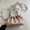 2026 Verano Nuevo Bolso de Hombro Plisado de Moda Versión Coreana Estilo Perezoso Ligero Bolso Cubo para Debajo del Brazo Bolso Cruzado de Gran Capacidad