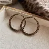 Aretes Casuales de Terciopelo, Aretes de Gamuza con Estampado de Leopardo, Únicos Elegantes, Diseño de Nicho, Aretes Pequeños que Resaltan el Rostro, Aretes de Otoño e Invierno
