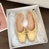 Diseño elegante, sandalias de mujer con lazo, 2026 verano, zapatos planos Mary Jane de punta cuadrada de estilo francés, de nicho, para uso diario