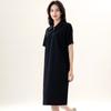 Camisola, Pijama, Polo Feminino de Verão com Gola Lapela de Manga Curta e Saia Longa, Pode Ser Usado Fora de Casa, Solto, Longo, Roupas de Casa Acima do Joelho, Respirável e Fresco