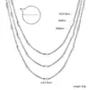 Cadenas para Clavícula de Estilo Europeo y Americano Chapadas en Oro de 18 Quilates, Collares Multicapa Sencillos y de Moda de Acero Inoxidable, Cadenas para Suéter para Mujer