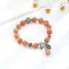 Pulsera de Anillo Único de Piedra Solar Natural Pulsera Plata S925 Mo Negativo Shaohua Piedra Solar Perla de Anillo Único Cristal Natural Mujer