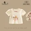 Camiseta de Manga Curta para Meninas Verão Nova Estilo Coreano Bebê e Criança Pequena Classe A Menina Bebê Solta Respirável Confortável Top Roupa Infantil