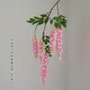 Abélia Artificial Glicínia Gigante Ramo Longo Cordão Flor de Videira Pendurada de Seda Falsa para Fotografia e Decoração de Casamento