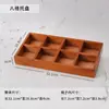 Organizador de mesa, caixa de armazenamento de madeira, display para live-streaming, bandeja de madeira com padrão de grade, caixa de madeira para organizar cosméticos e batons